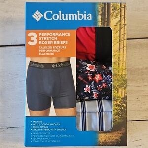 Columbia Men's Performance Stretch Boxer Briefs - Black, Red, Blue Floral